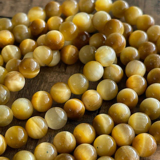 6mm Grade A Golden Tigers Eye Bead Strand - Half Strand