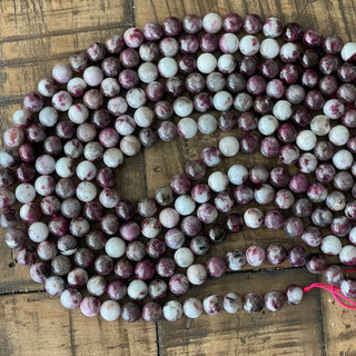 Plum Tourmaline Bead Strand - 6mm - 8mm