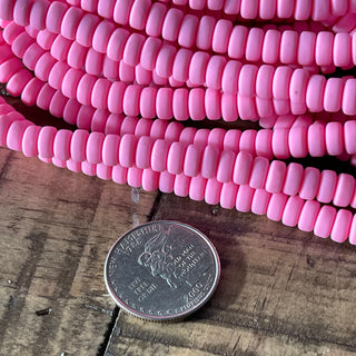 6mm Flat Round Polymer Clay Bead Strands - Assorted Colors