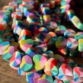 10mm Heart Shape Polymer Clay Bead Strands