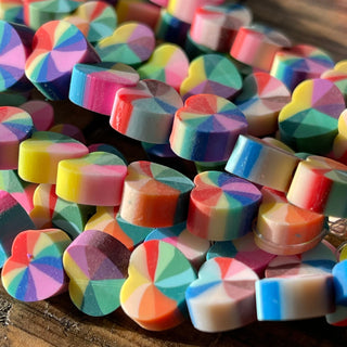 10mm Heart Shape Polymer Clay Bead Strands