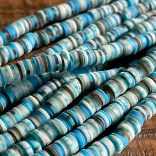 6mm Polymer Clay Beads - Disc - Flat - Rainbow - Red - Blue - Teal - Heishi
