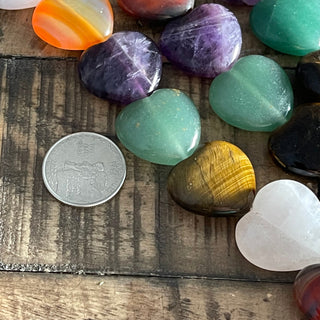 25mm Heart Shaped Gemstone Bead Strand