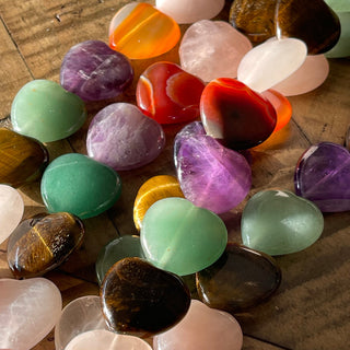 25mm Heart Shaped Gemstone Bead Strand