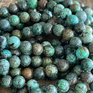 African Turquoise Round Bead Strand - 4mm - 6mm - 8mm - 10mm
