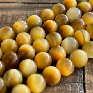 6mm Grade A Golden Tigers Eye Bead Strand - Half Strand