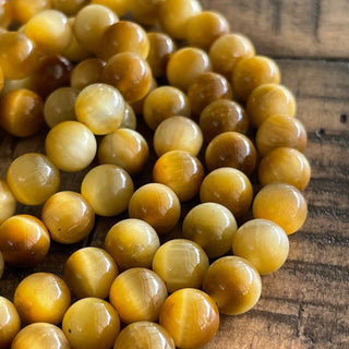6mm Grade A Golden Tigers Eye Bead Strand - Half Strand