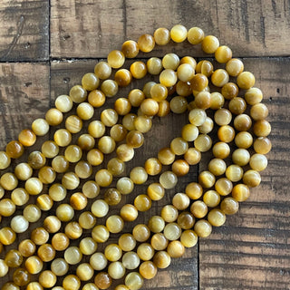 6mm Grade A Golden Tigers Eye Bead Strand - Half Strand