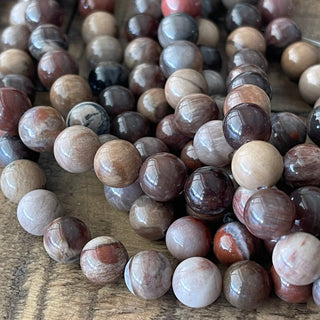 Petrified Wood Bead Strand - 4mm - 6mm - 8mm