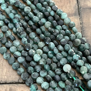 4mm Emerald Quartz Faceted Flat Round Bead Strand - Amazing Quality