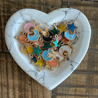 72 Piece Planet - Stars - Moon Charms