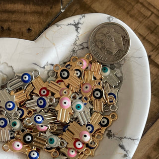 60pc Evil Eye Hamsa Hand Charms