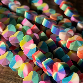 10mm Heart Shape Polymer Clay Bead Strands
