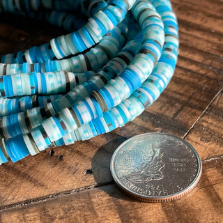 6mm Polymer Clay Beads - Disc - Flat - Rainbow - Red - Blue - Teal - Heishi