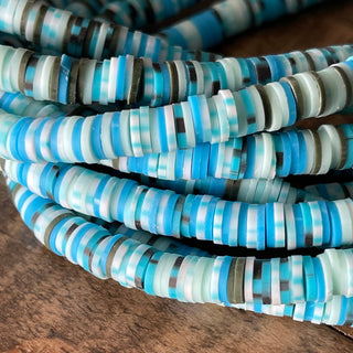 6mm Polymer Clay Beads - Disc - Flat - Rainbow - Red - Blue - Teal - Heishi