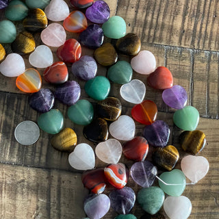 25mm Heart Shaped Gemstone Bead Strand