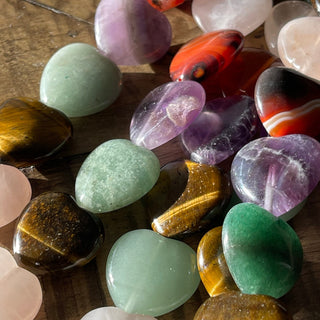 25mm Heart Shaped Gemstone Bead Strand