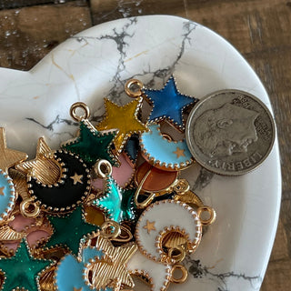72 Piece Planet - Stars - Moon Charms