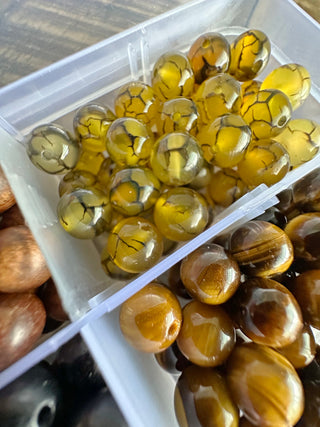 200pc Yellow Color Palette Stretch Bracelet Bead Kit - DIY - Crafts - Gemstone - Crystal - Wood