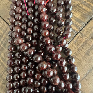 8mm Natural Garnet Bead Strands