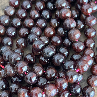 8mm Natural Garnet Bead Strands