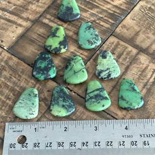 Serpentine Jade Trapezoid Shape Pendants - Drilled