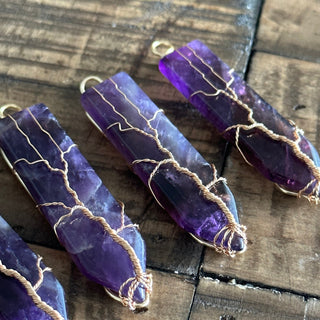 Amethyst Lightning Bolt Pendant