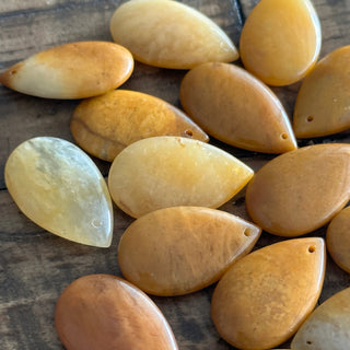 Jade Teardrop Pendants - Drilled