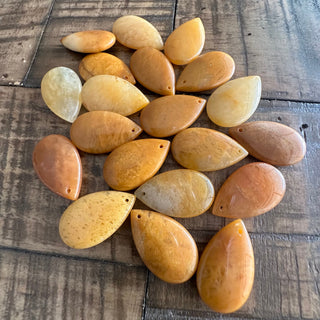 Jade Teardrop Pendants - Drilled