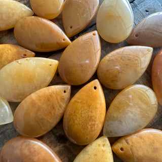 Jade Teardrop Pendants - Drilled