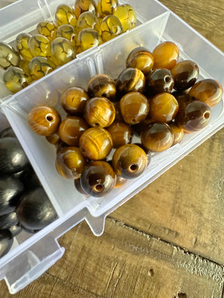 200pc Yellow Color Palette Stretch Bracelet Bead Kit - DIY - Crafts - Gemstone - Crystal - Wood