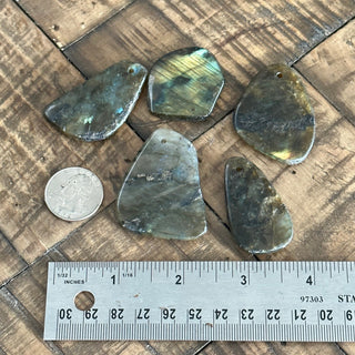 Labradorite Slab Pendants - Drilled