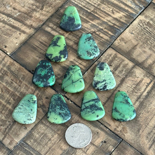 Serpentine Jade Trapezoid Shape Pendants - Drilled