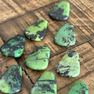 Serpentine Jade Trapezoid Shape Pendants - Drilled