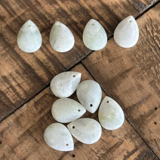 Jade Teardrop Pendant - Drilled