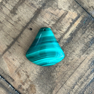 Malachite Fan Shaped Pendants - Drilled