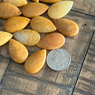 Jade Teardrop Pendants - Drilled