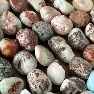 5-8mm Larimar Tumbled Stone Nugget Bead Strand