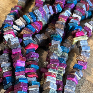 8mm Coconut Wood Square Heishi Bead Strand