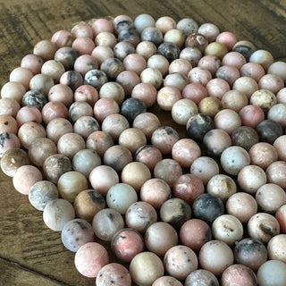 6mm Frosted Pink Opal Bead Strands