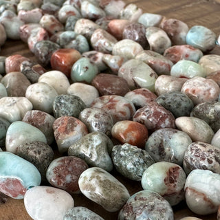 5-8mm Larimar Tumbled Stone Nugget Bead Strand