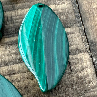 Grade A Malachite Leaf Pendant