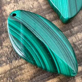 Grade A Malachite Leaf Pendant