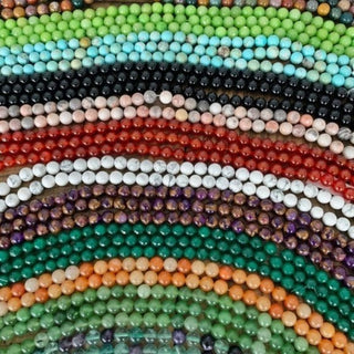 Mystery Bead Strand Bundle - Gemstone - Glass - Wood - Clay - 4mm - 6mm - 8mm - 10mm - 12mm