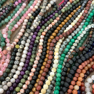 8mm 1lb Mystery Natural Gemstone Crystal Bead Strand Bundle - Jewelry Starter Kit