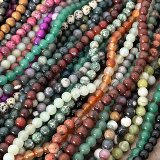 8mm 1lb Mystery Natural Gemstone Crystal Bead Strand Bundle - Jewelry Starter Kit