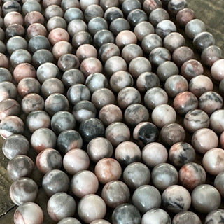 Pink Zebra Jasper Bead Strand - 4mm - 6mm - 8mm