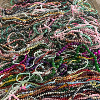 8mm 1lb Mystery Natural Gemstone Crystal Bead Strand Bundle - Jewelry Starter Kit