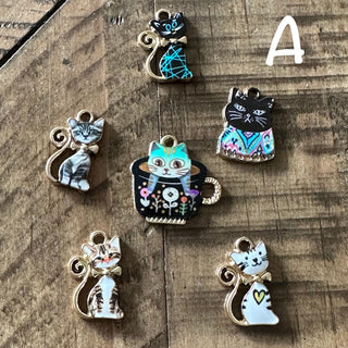 6pc Cat Charms - 3 Different Sets