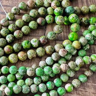 Lime Green Imperial Jasper Bead Strand - 8mm - 10mm